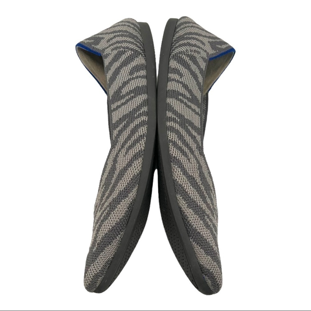 Rothy’s Gray Zebra The Point RARE Retired Flats Women’s 7.5 - Picture 9 of 16